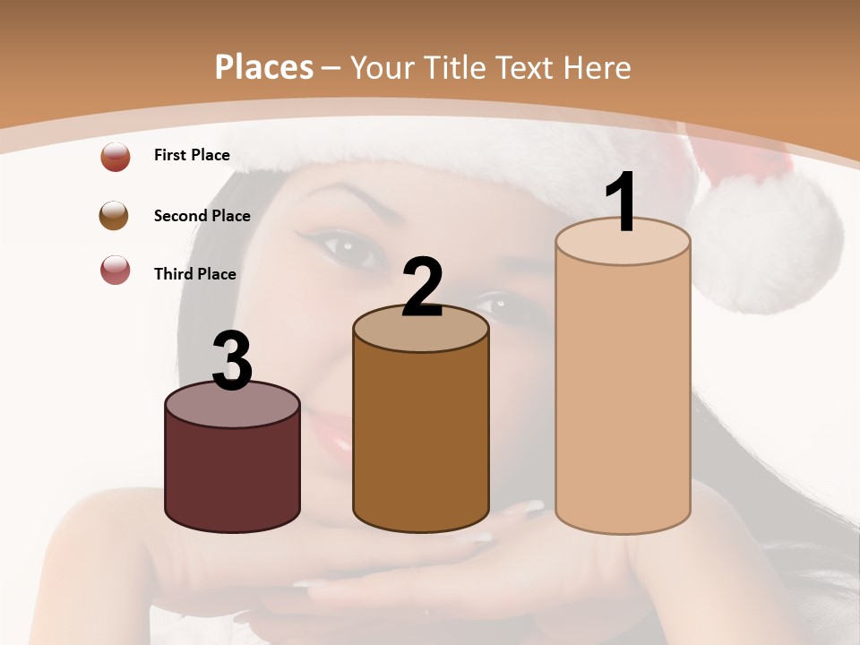 Christmas Woman Blue PowerPoint Template