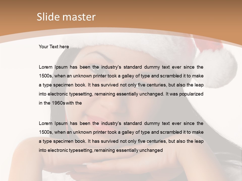 Christmas Woman Blue PowerPoint Template