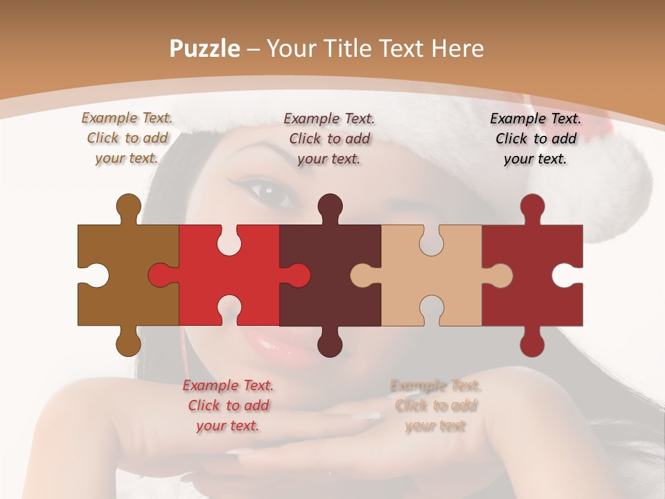 Christmas Woman Blue PowerPoint Template