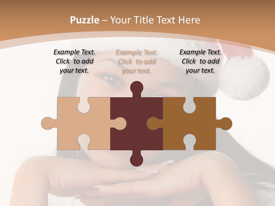 Christmas Woman Blue PowerPoint Template