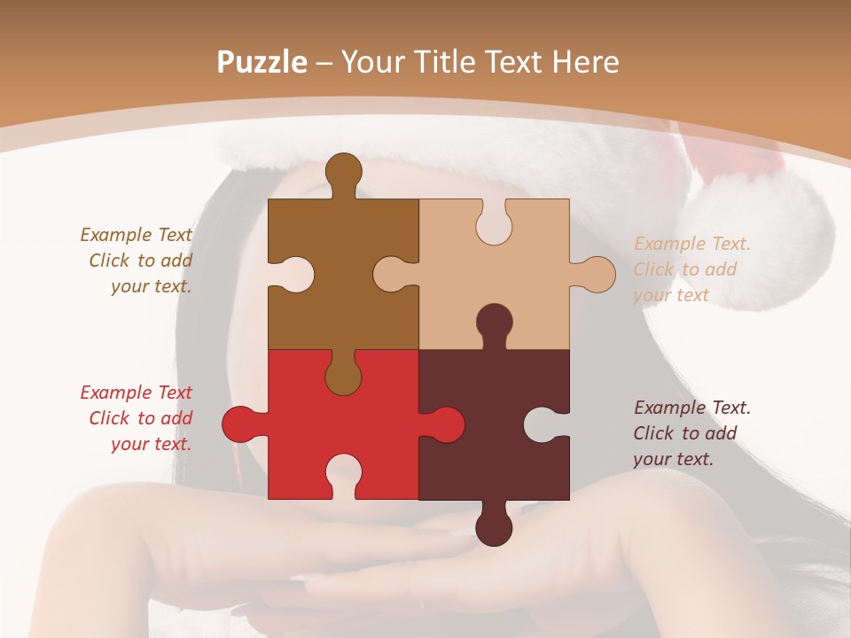 Christmas Woman Blue PowerPoint Template