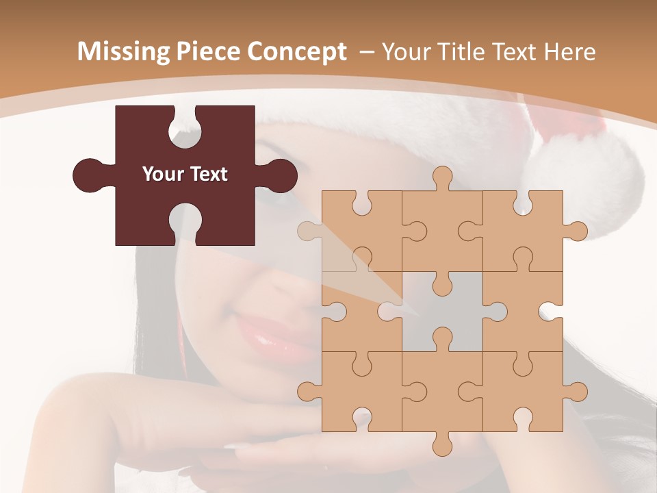 Christmas Woman Blue PowerPoint Template