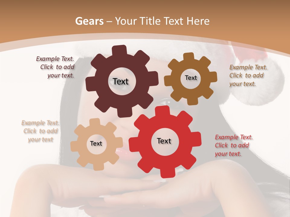 Christmas Woman Blue PowerPoint Template