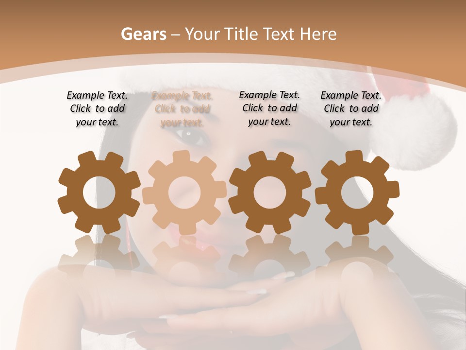 Christmas Woman Blue PowerPoint Template