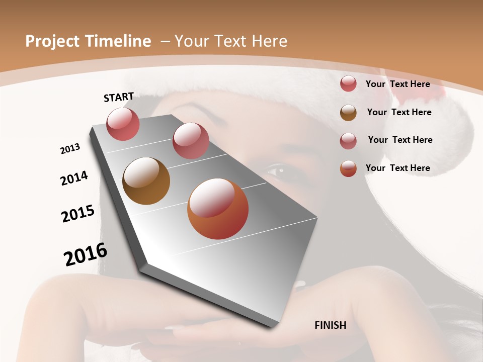 Christmas Woman Blue PowerPoint Template