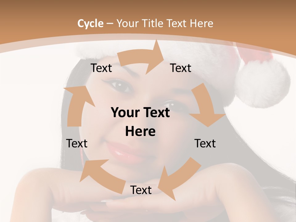 Christmas Woman Blue PowerPoint Template