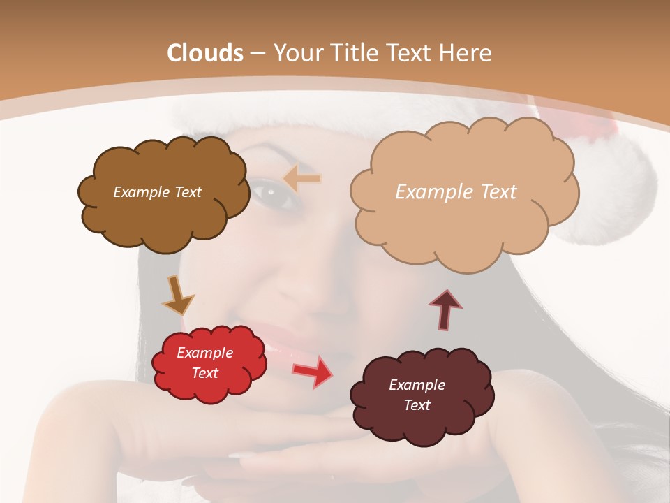 Christmas Woman Blue PowerPoint Template