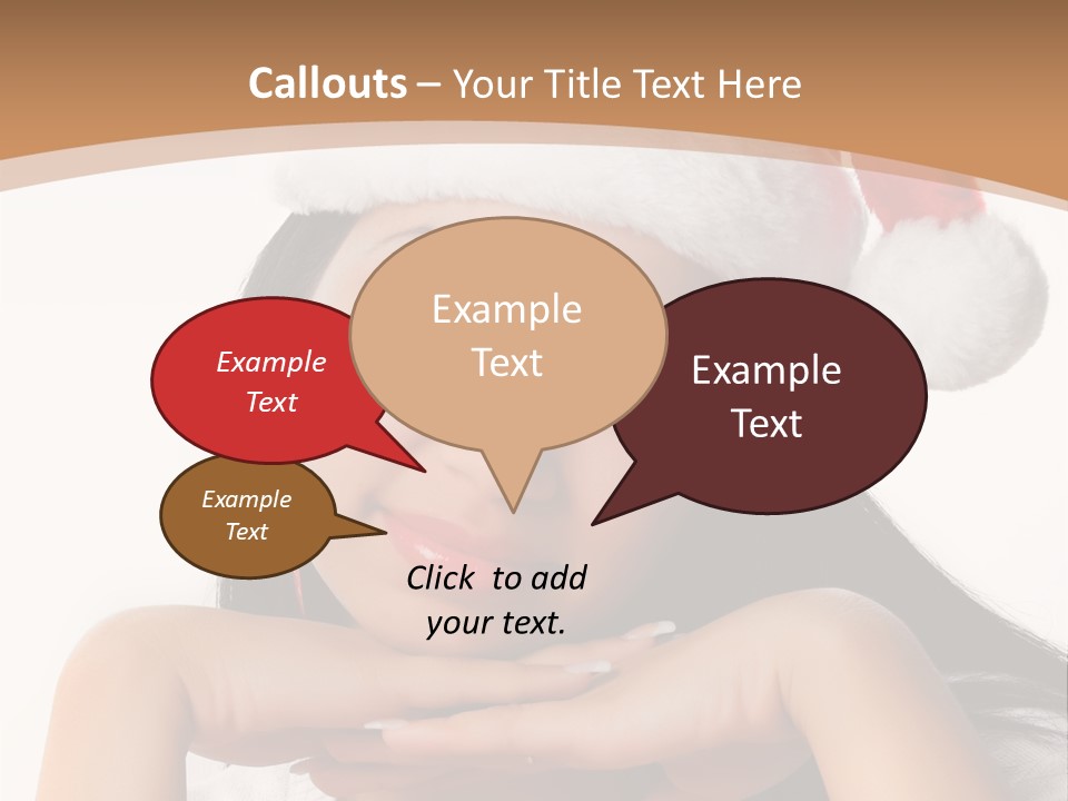 Christmas Woman Blue PowerPoint Template