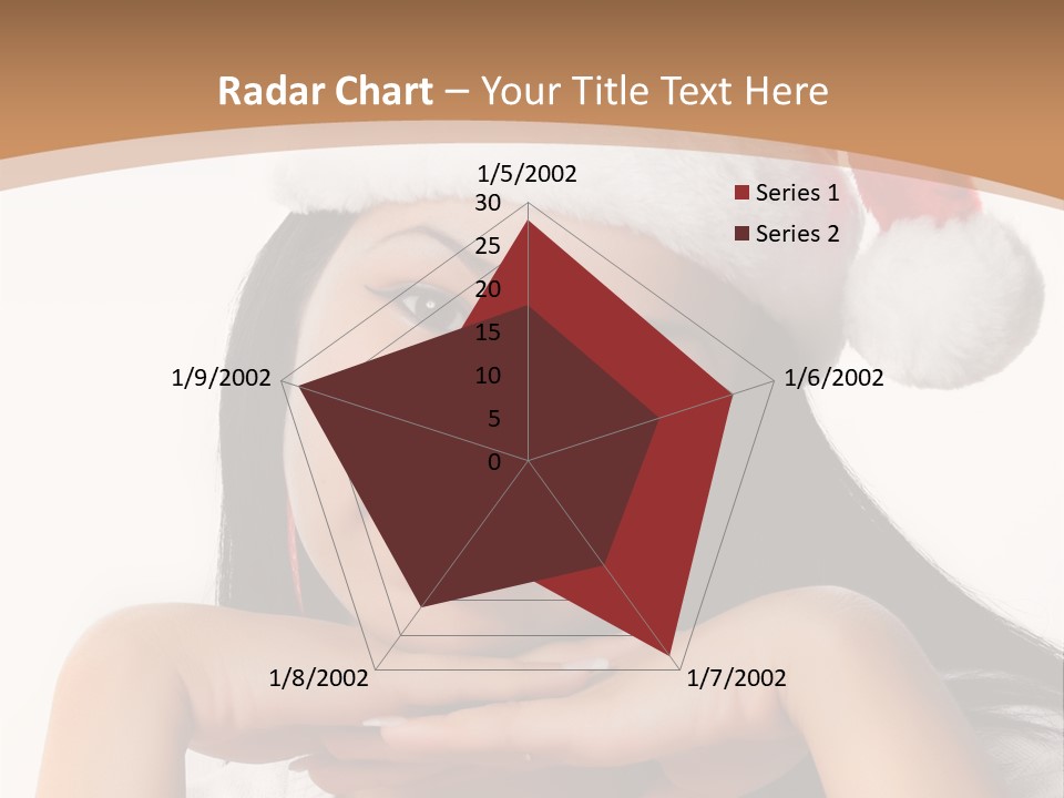 Christmas Woman Blue PowerPoint Template