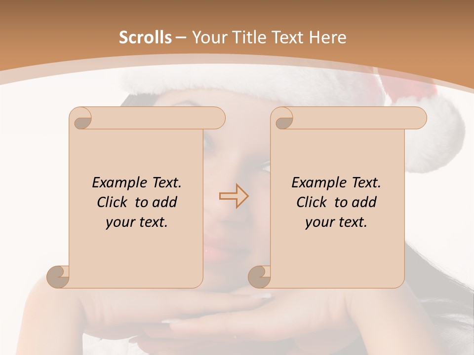 Christmas Woman Blue PowerPoint Template