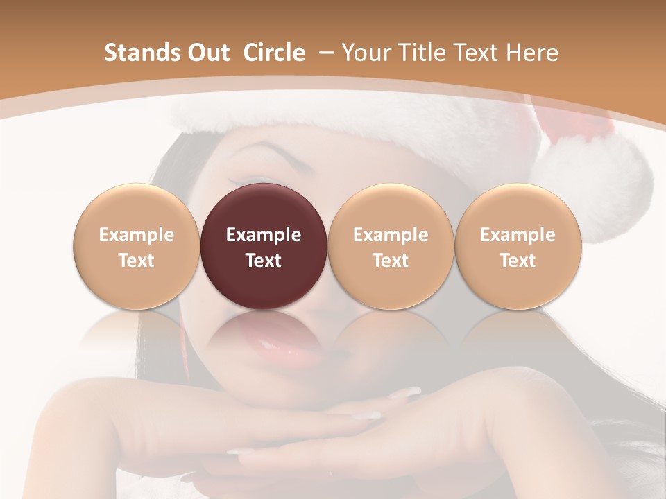 Christmas Woman Blue PowerPoint Template