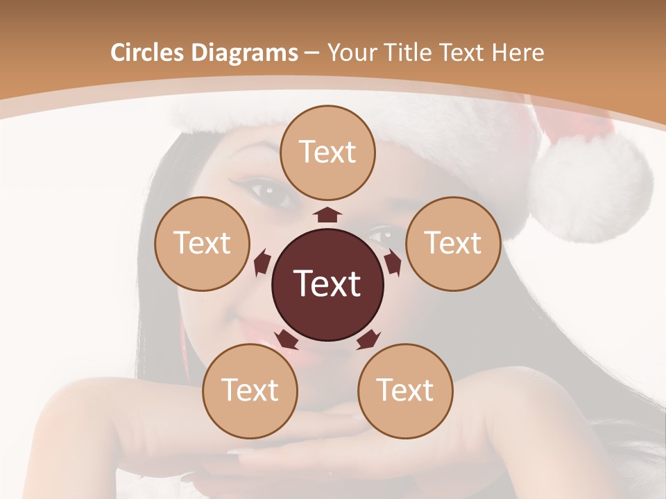 Christmas Woman Blue PowerPoint Template