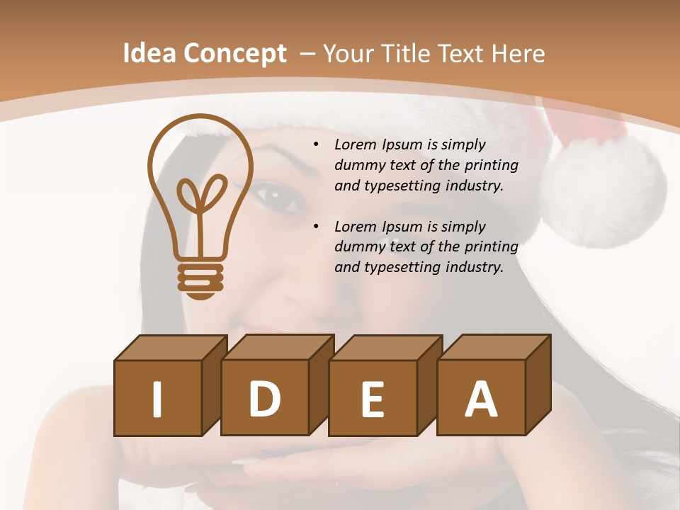 Christmas Woman Blue PowerPoint Template