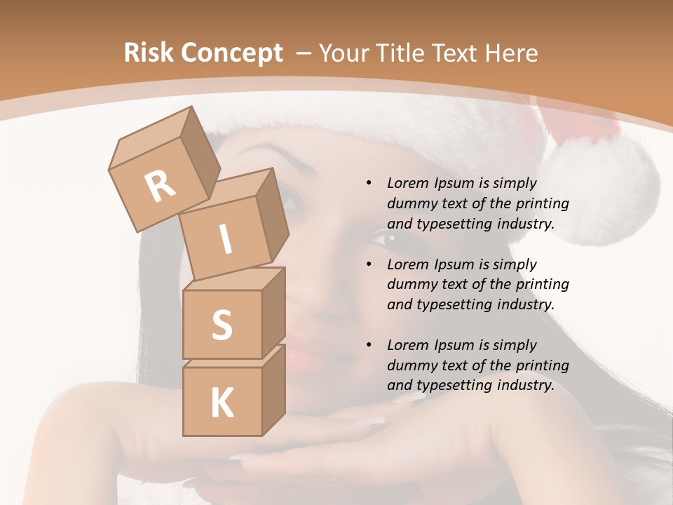 Christmas Woman Blue PowerPoint Template