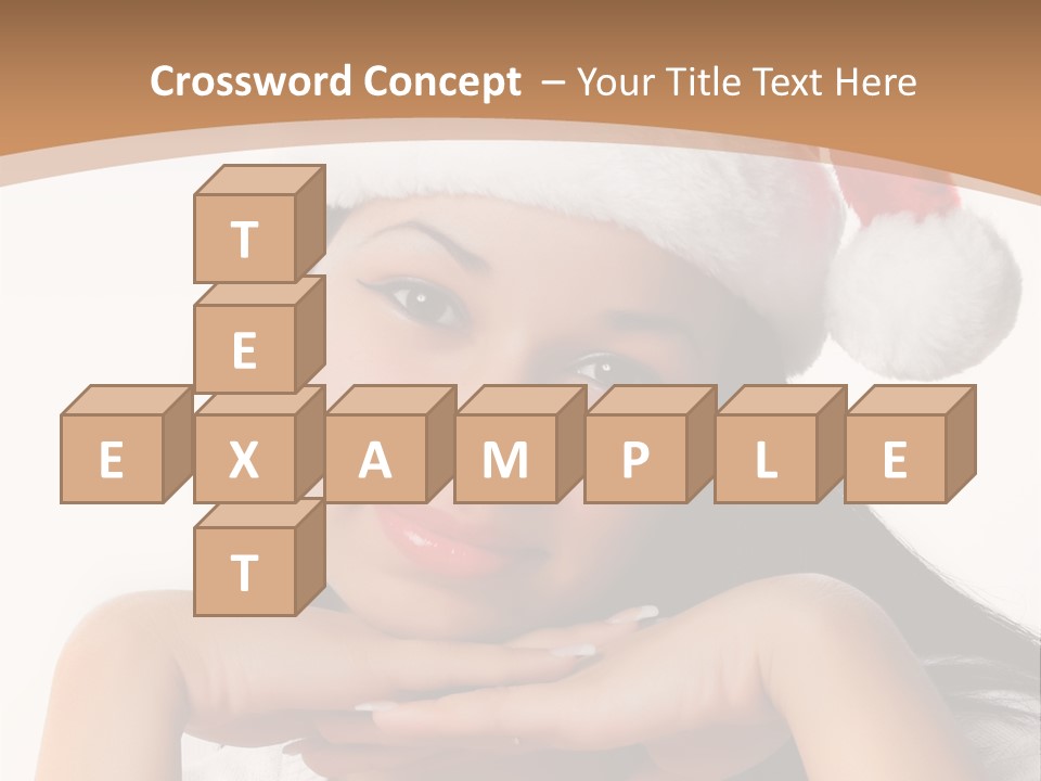 Christmas Woman Blue PowerPoint Template