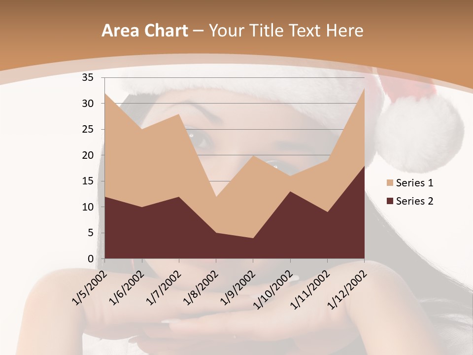 Christmas Woman Blue PowerPoint Template