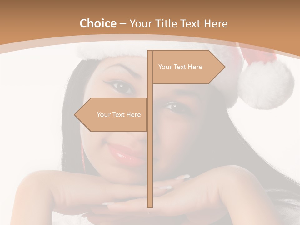 Christmas Woman Blue PowerPoint Template