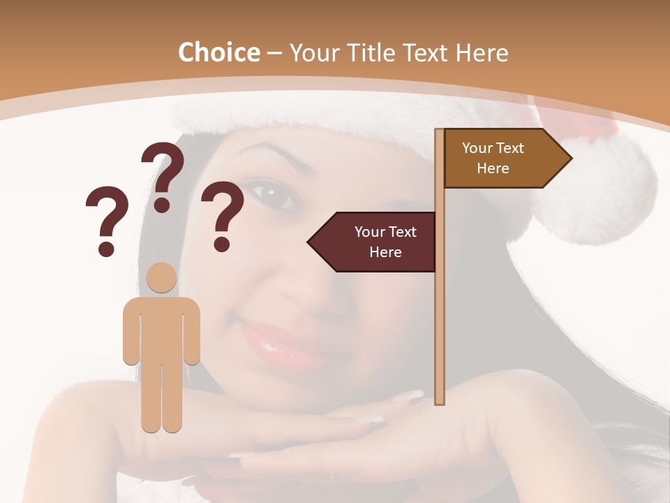 Christmas Woman Blue PowerPoint Template