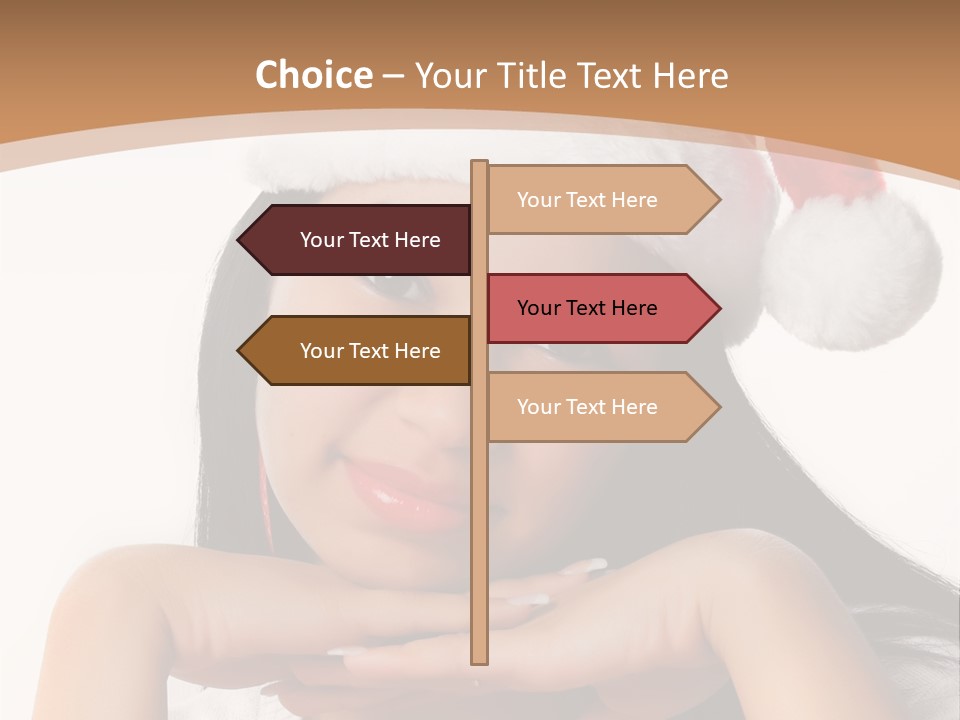 Christmas Woman Blue PowerPoint Template