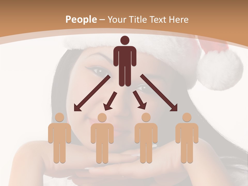 Christmas Woman Blue PowerPoint Template