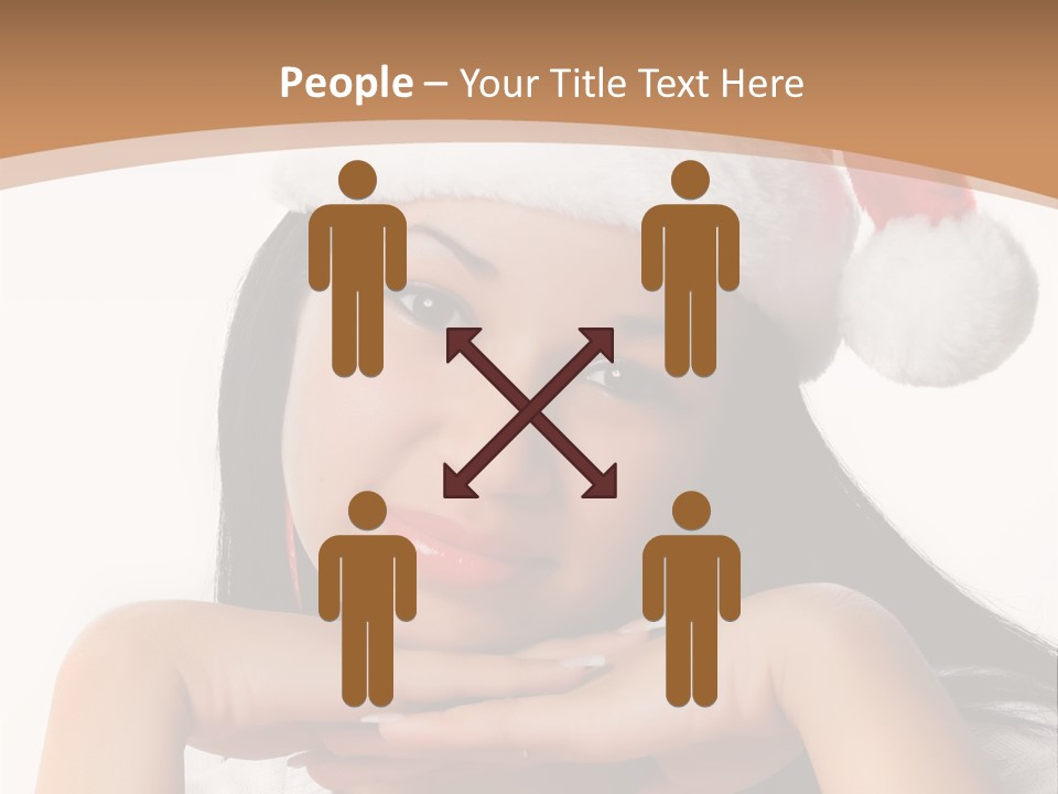 Christmas Woman Blue PowerPoint Template