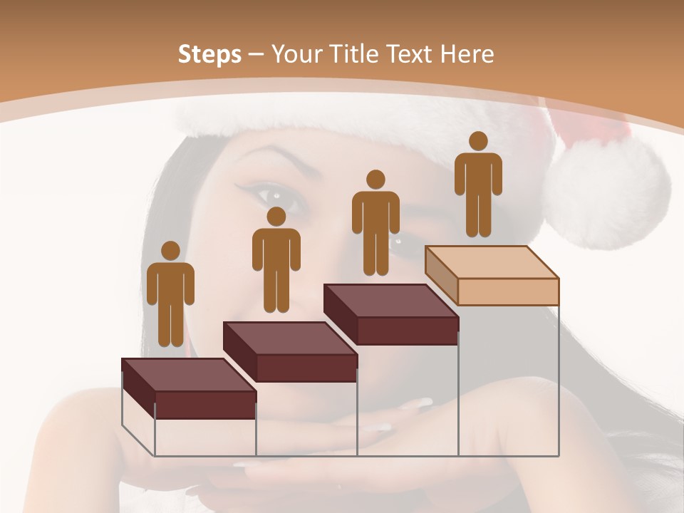 Christmas Woman Blue PowerPoint Template