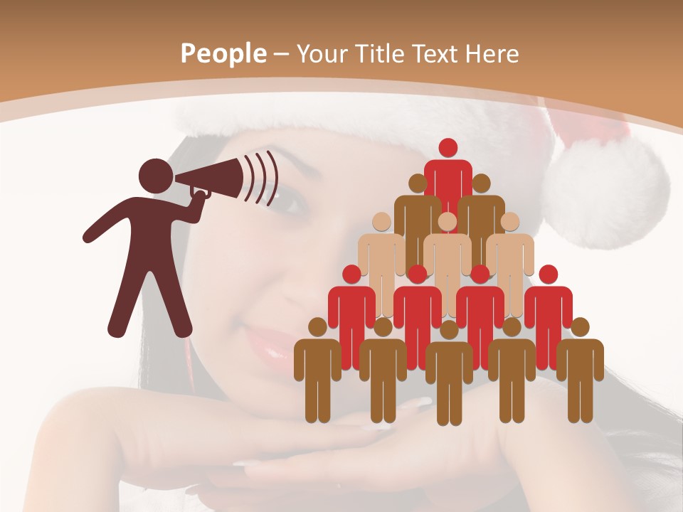 Christmas Woman Blue PowerPoint Template