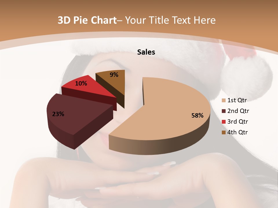 Christmas Woman Blue PowerPoint Template