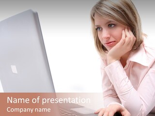 People Laptop Eye PowerPoint Template