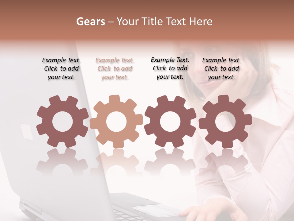 People Laptop Eye PowerPoint Template