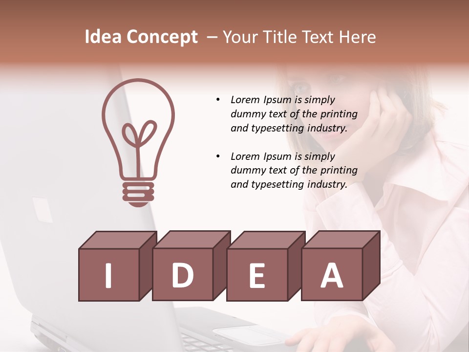 People Laptop Eye PowerPoint Template