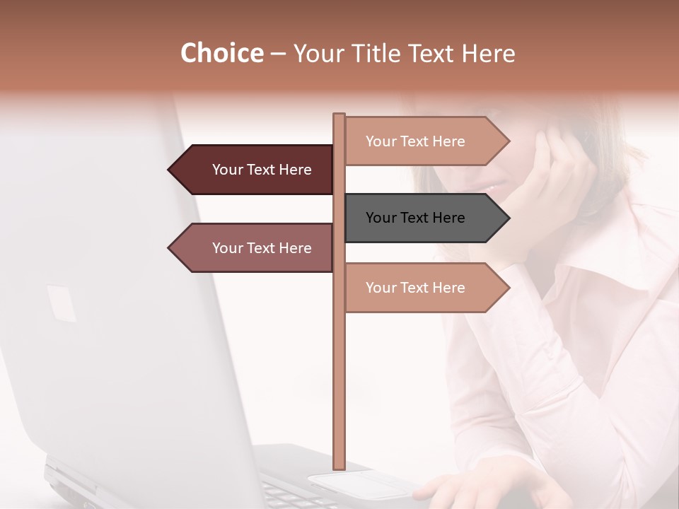 People Laptop Eye PowerPoint Template