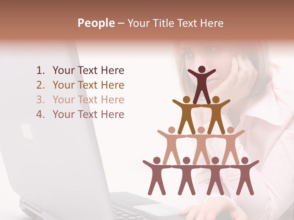 People Laptop Eye PowerPoint Template