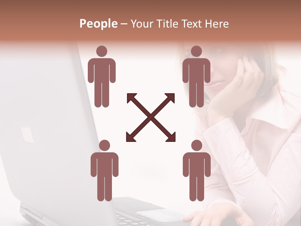 People Laptop Eye PowerPoint Template