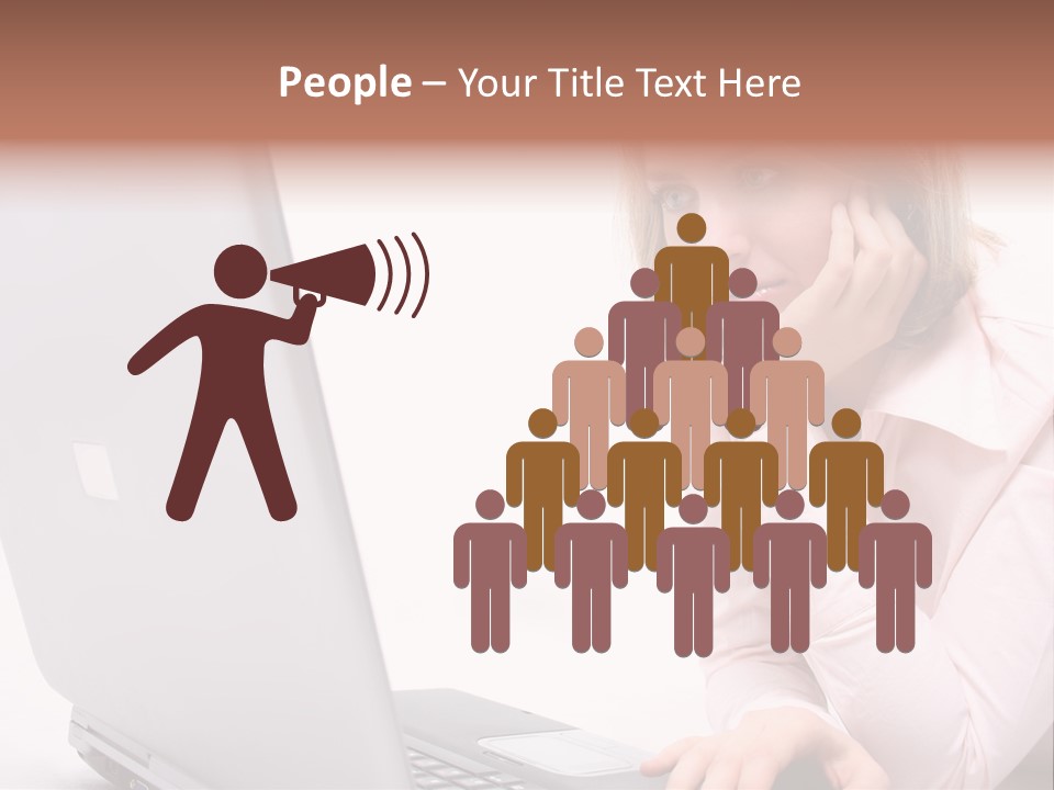 People Laptop Eye PowerPoint Template