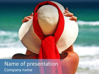 Sand Relaxing Girl PowerPoint Template