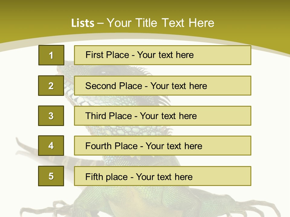 Isolated On White Iguana Nature PowerPoint Template