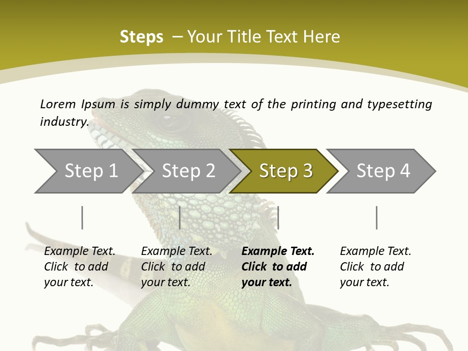 Isolated On White Iguana Nature PowerPoint Template