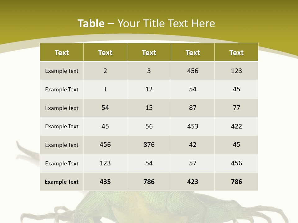 Isolated On White Iguana Nature PowerPoint Template