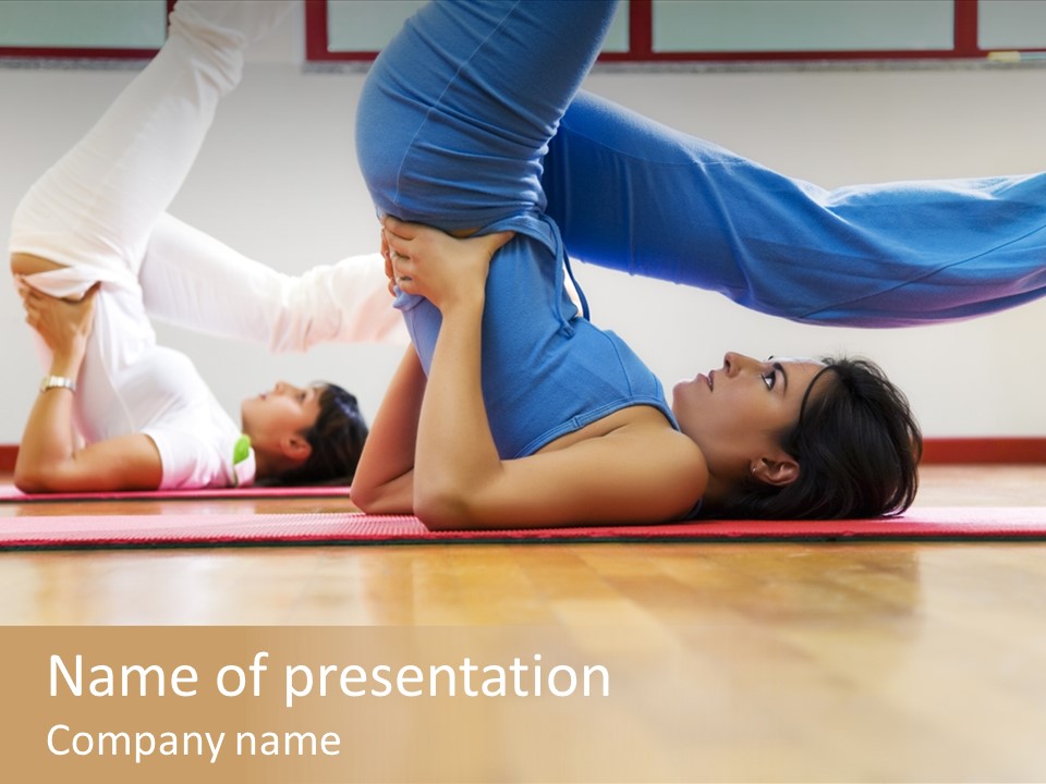Yoga Female Exercising PowerPoint Template