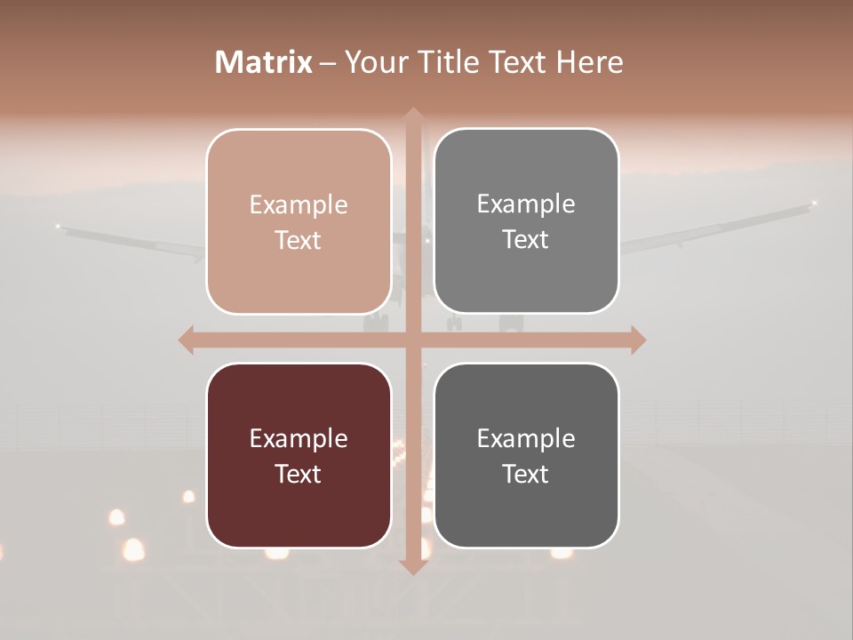 Plane Descending Landing PowerPoint Template
