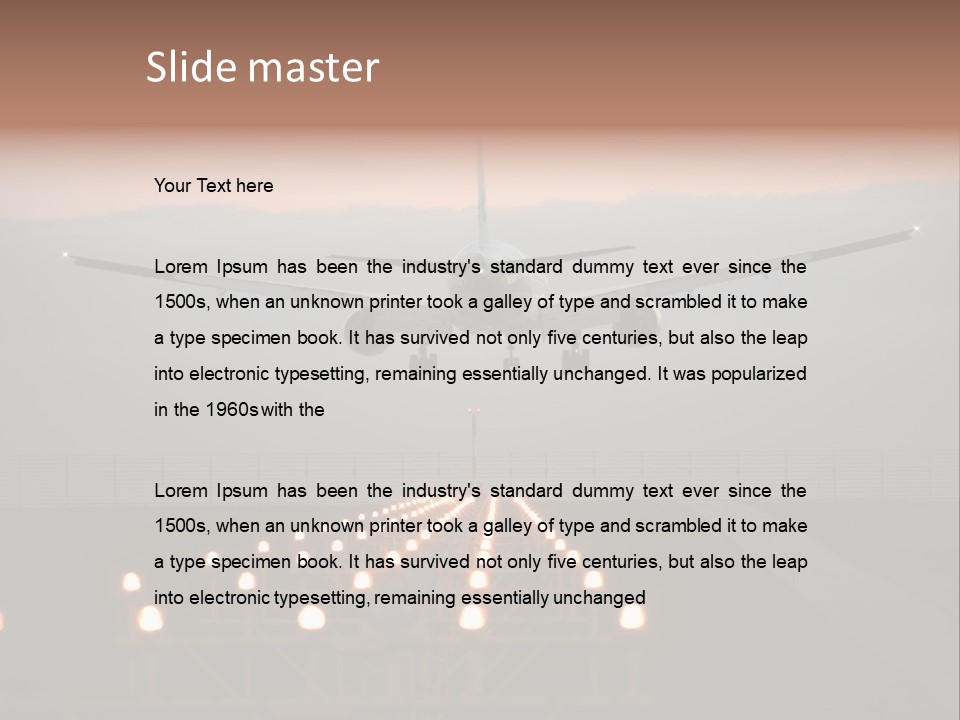 Plane Descending Landing PowerPoint Template