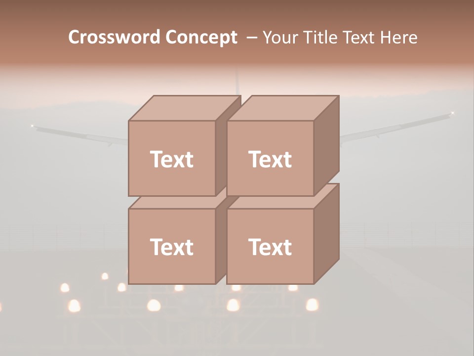 Plane Descending Landing PowerPoint Template