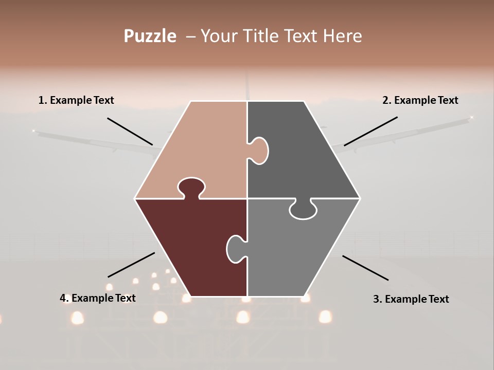 Plane Descending Landing PowerPoint Template