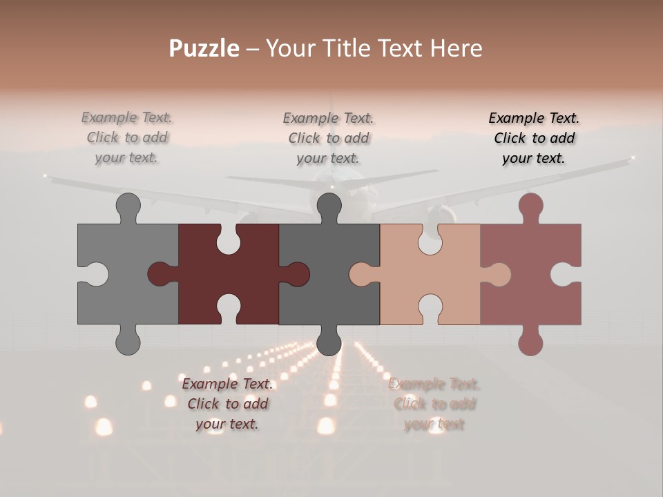 Plane Descending Landing PowerPoint Template