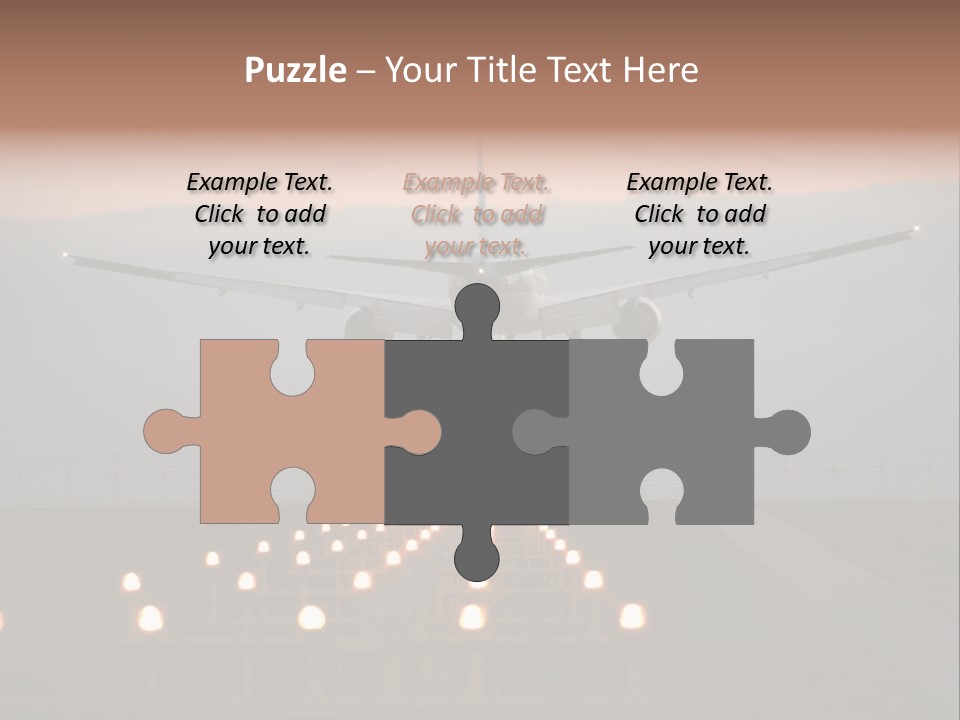 Plane Descending Landing PowerPoint Template