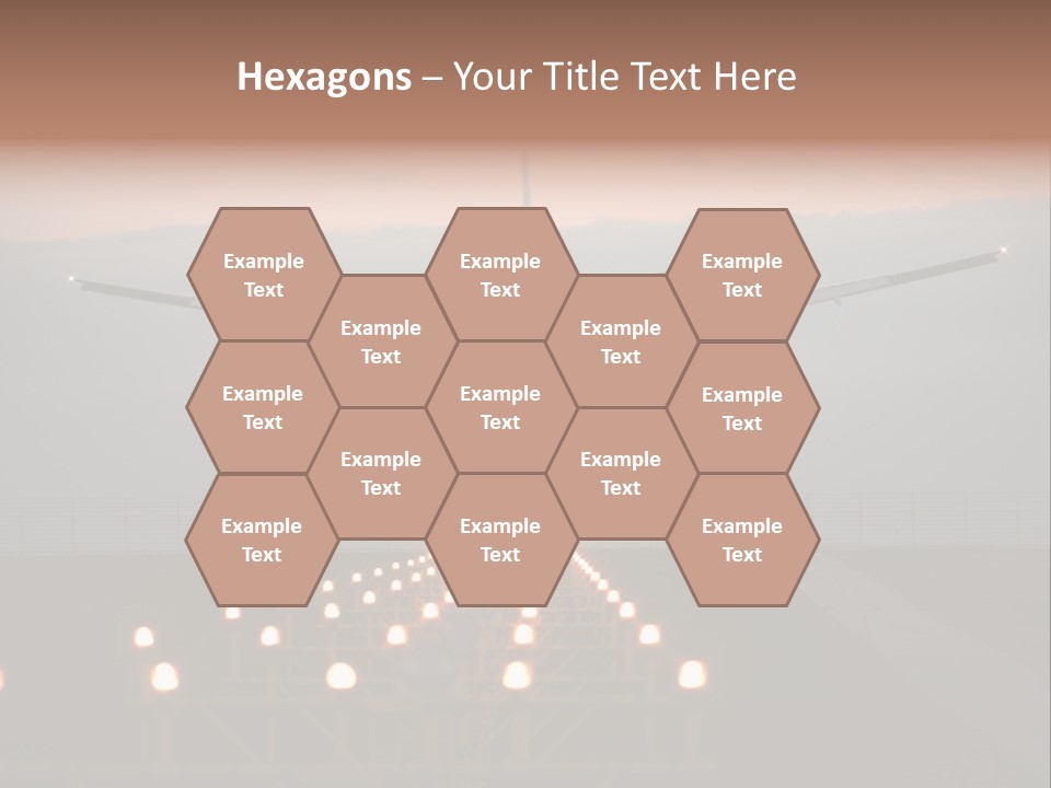 Plane Descending Landing PowerPoint Template