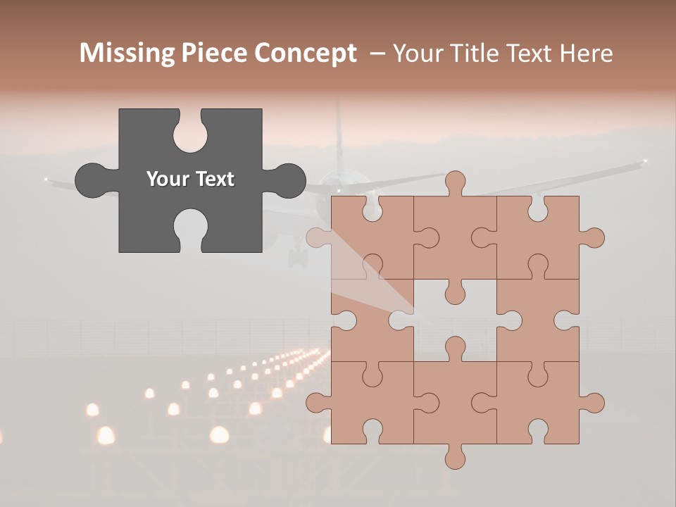 Plane Descending Landing PowerPoint Template