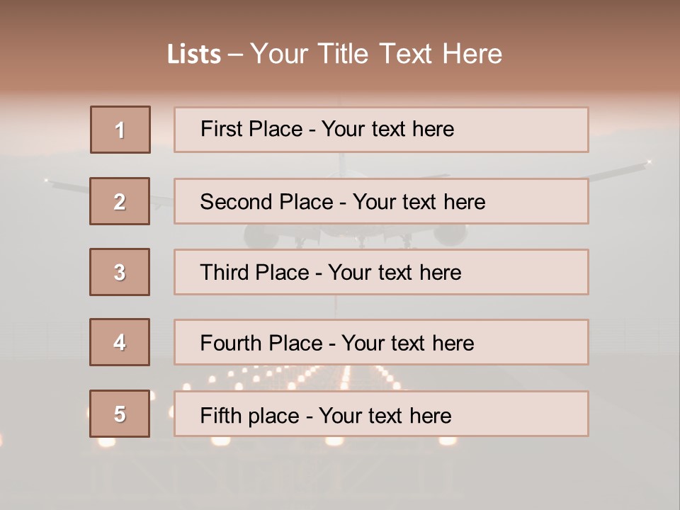 Plane Descending Landing PowerPoint Template