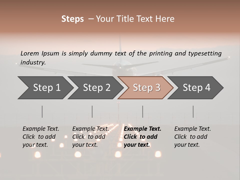 Plane Descending Landing PowerPoint Template